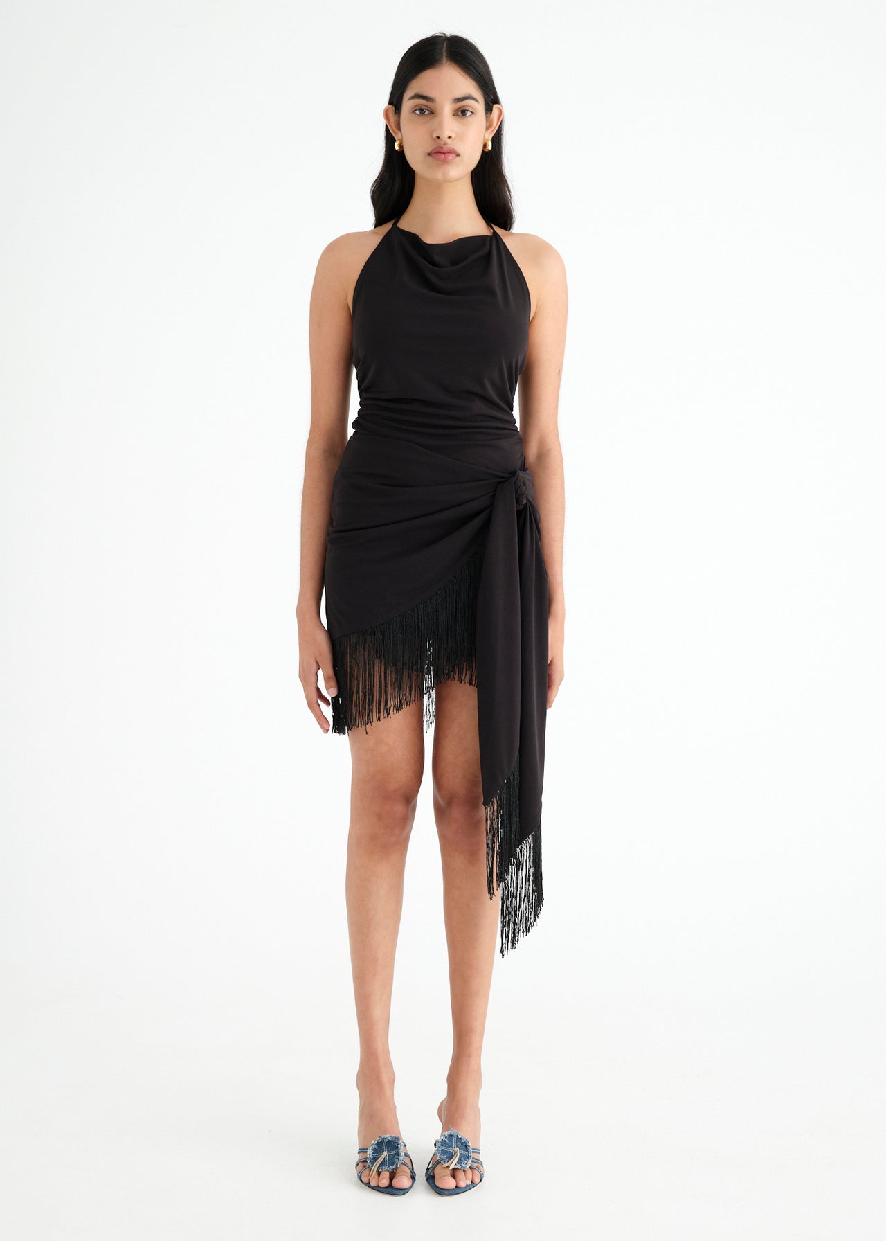 Carolina Fringe Halter Dress