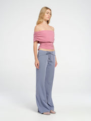 Pink Off Shoulder Top with tie back