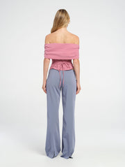 Pink Off Shoulder Top with tie back