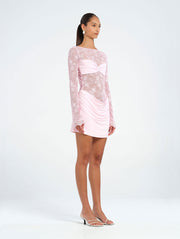 Pink Lace Mini Dress