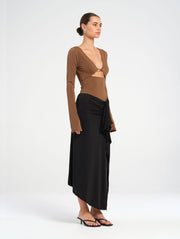 Brown Long Sleeved Bodysuit