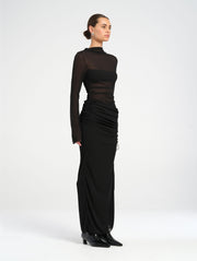 Black Long Sleeve Mesh Dress 