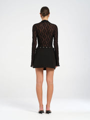 Black Lace Long Sleeved Top