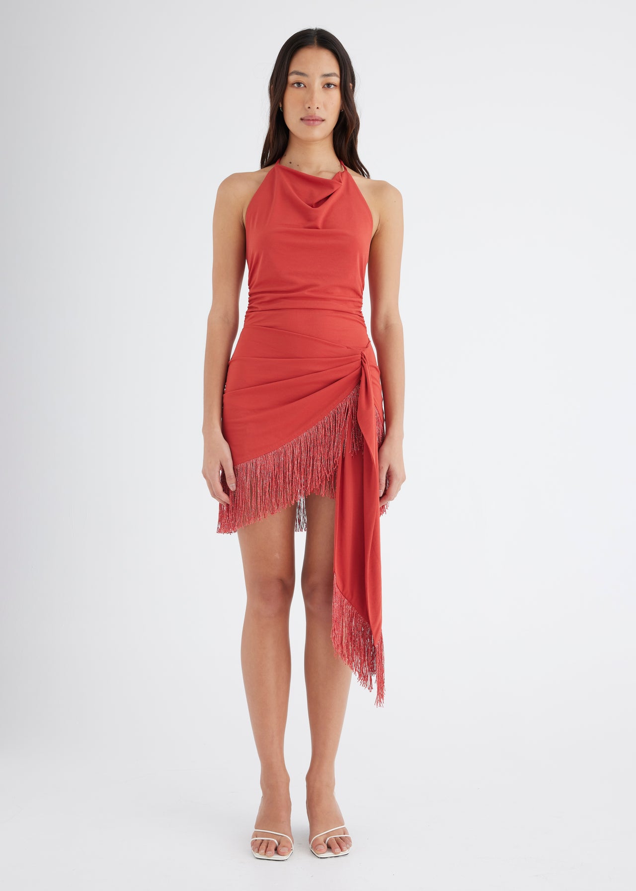 Carolina Fringe Halter Dress