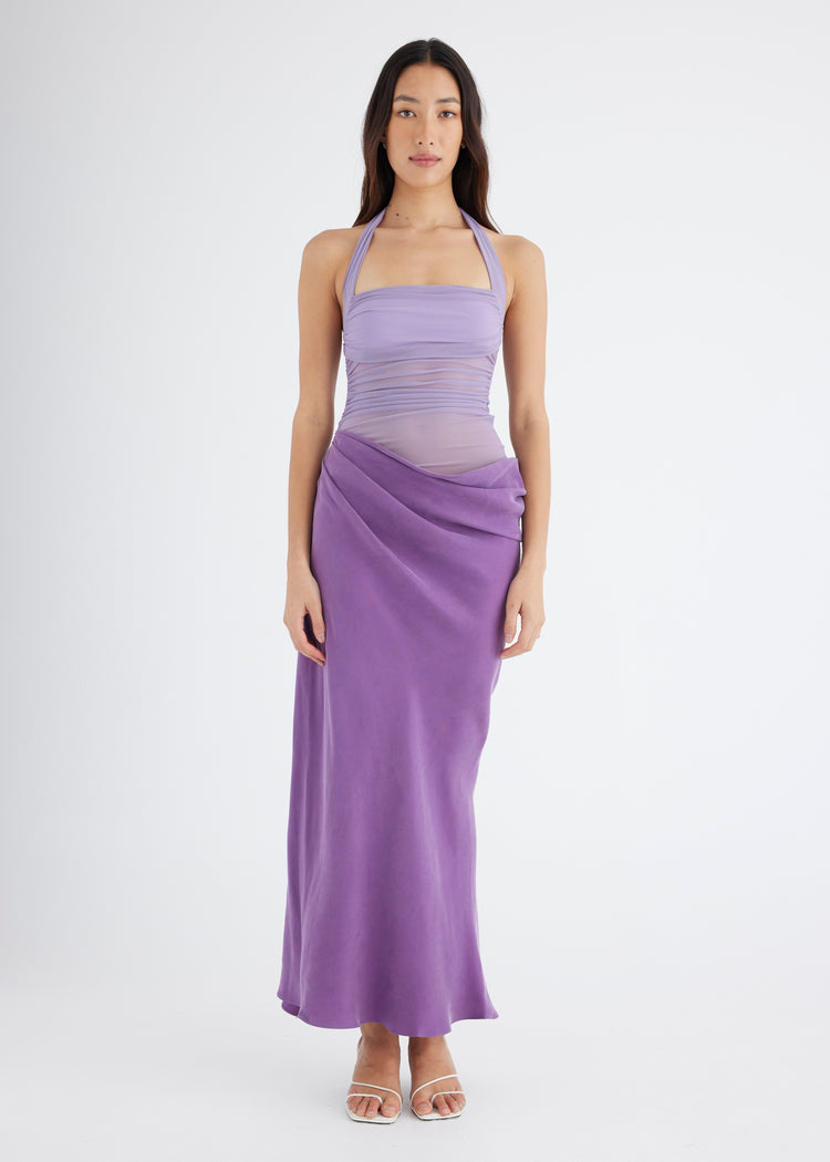 BENNI GINA MAXI DRESS CHOCOLATE SIZE 8