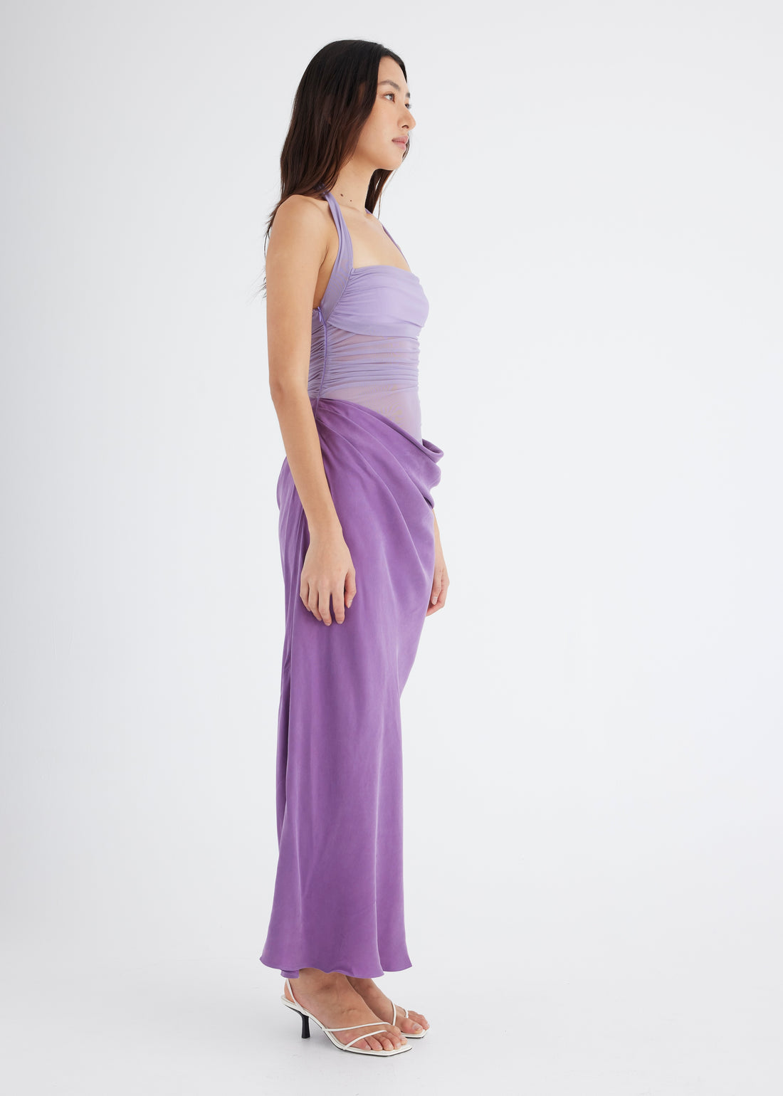 BENNI GINA HALTER MAXI DRESS IN BLACK SIZE 10