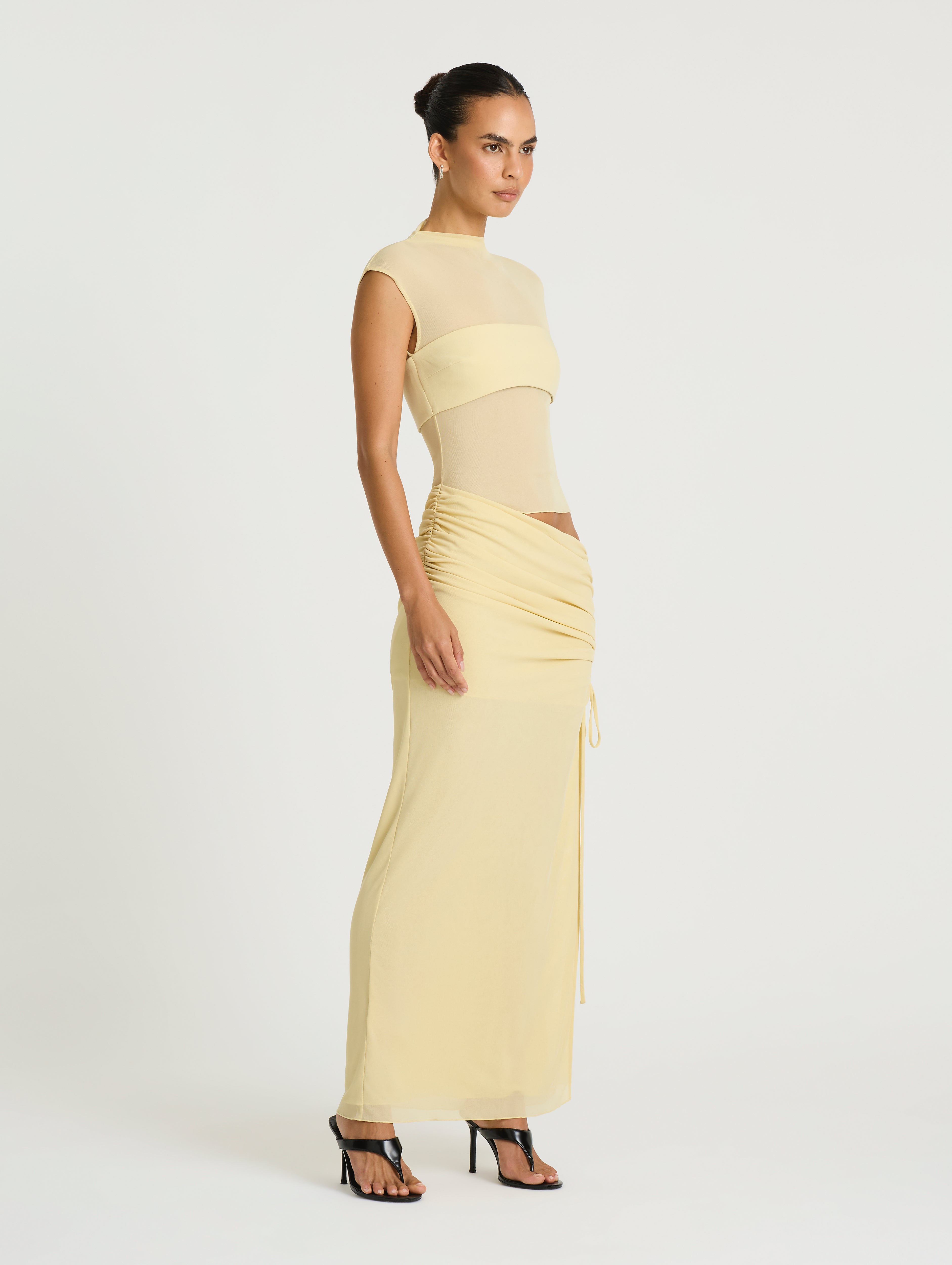 knee length dresses for ladies 01. Maxi dress, 2-piece set with long skirt, green color with floral p   DELAMARBOUTIK