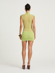 benni metallic knit mini dress Seroya Benni Metallic Knit Mini Dress - Sage