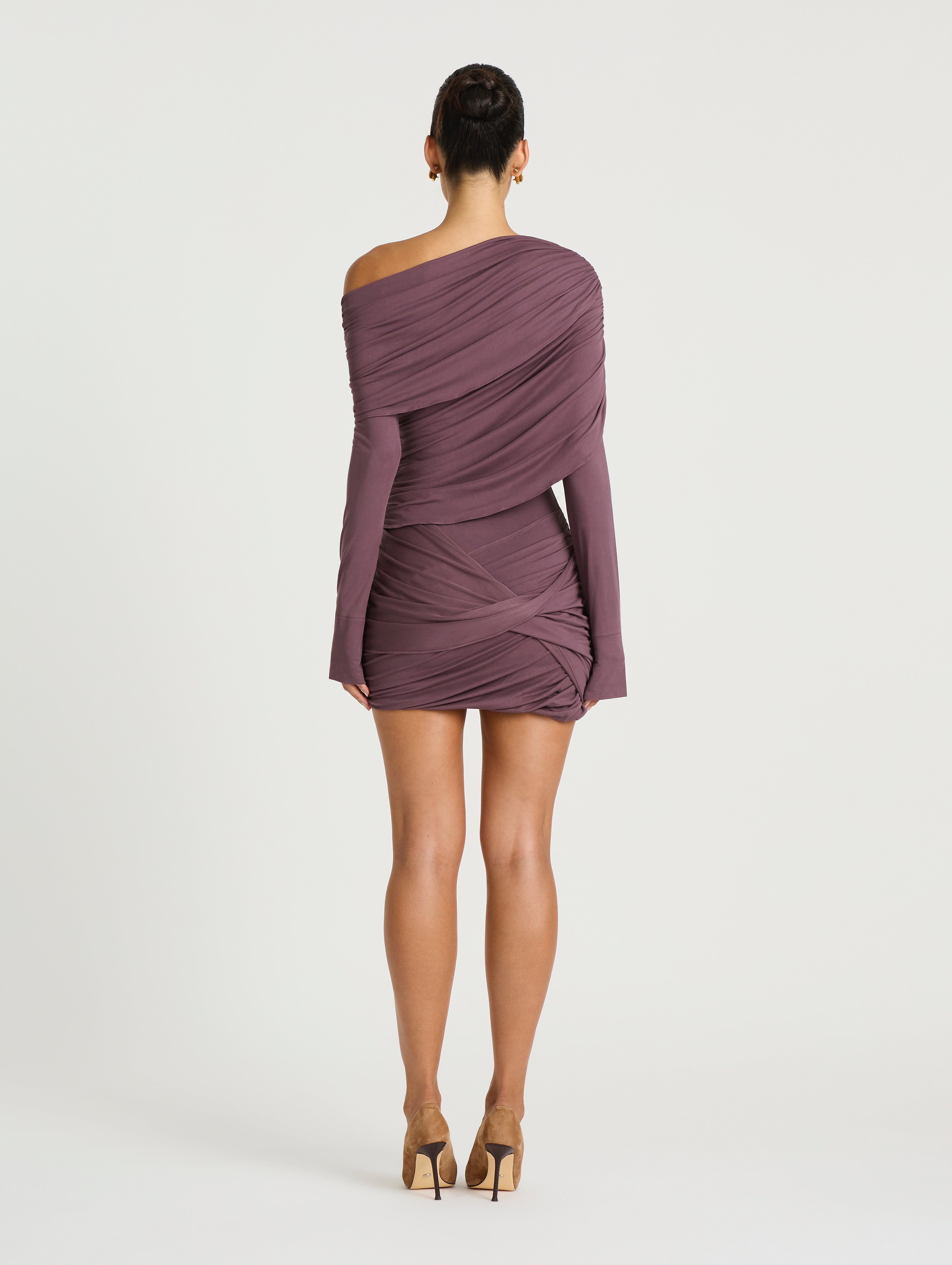 knee length dresses for ladies Benni Lorena Maxi Dress in Ash Brown – Hills Shire Hire